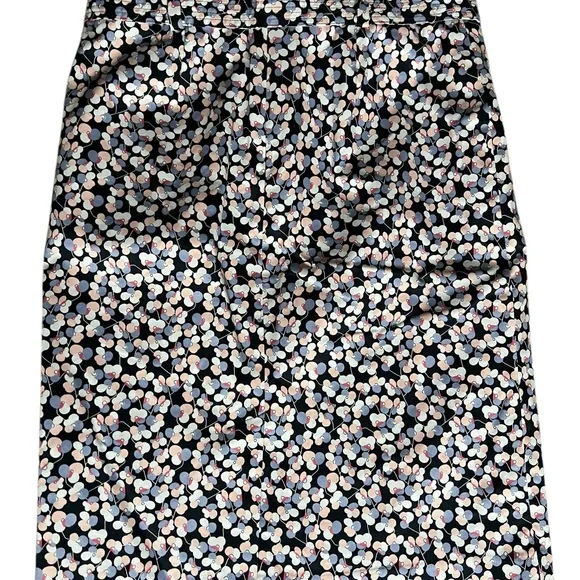 1901 Nordstrom Blue Floral Pattern Midi Skirt Belted Tie Waist Size 10 - Picture 4 of 5